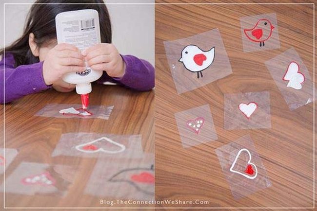 Painted Plastic Valentine Clings