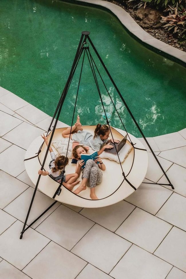 Floating Circular Retreat Above Water