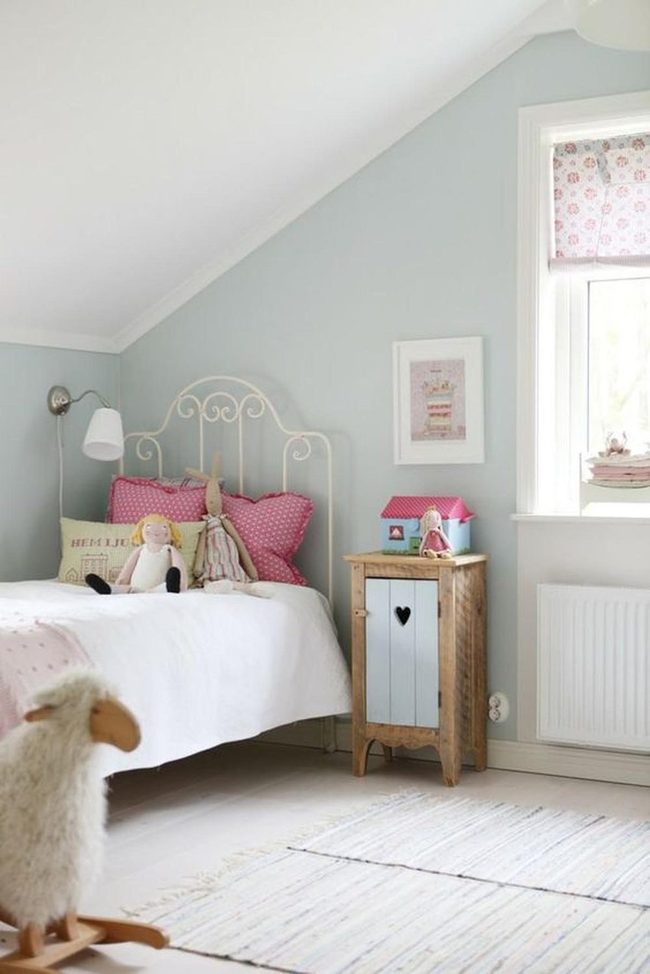 Pink Pillows And Pale Blue Walls