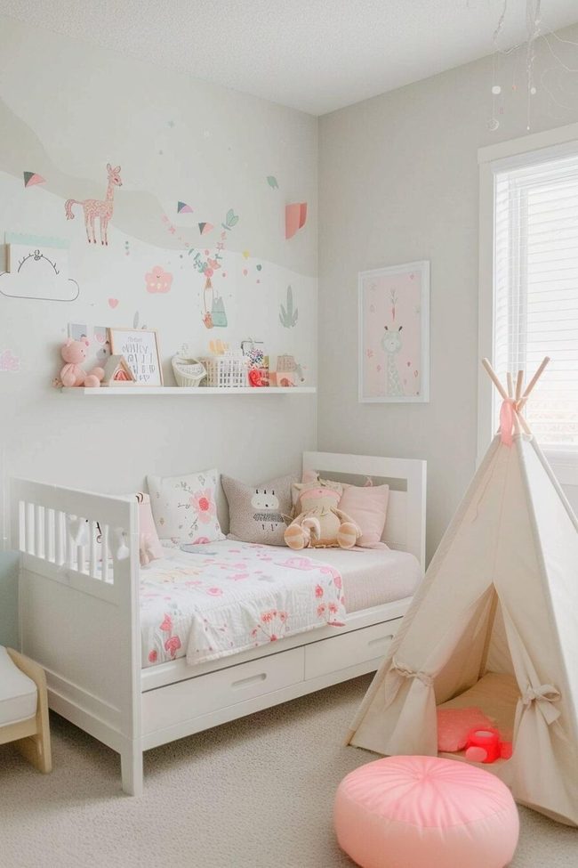 Pastel Bed White Simplicity