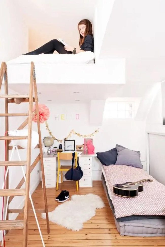Sunlit Loft With Yellow Accent
