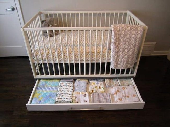 Hidden Drawer Beneath Baby Crib
