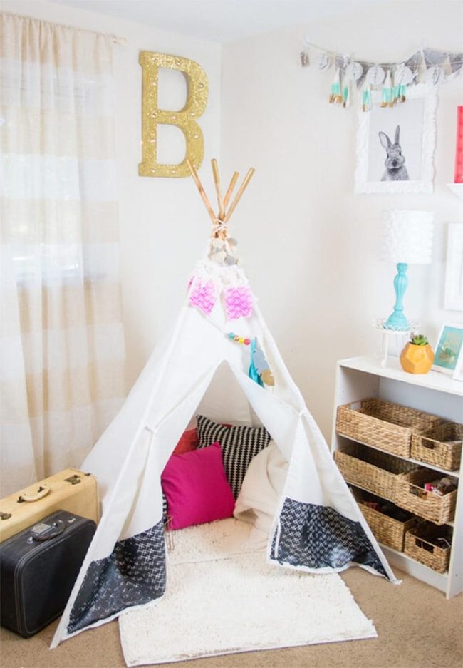 White Canvas Play Tent