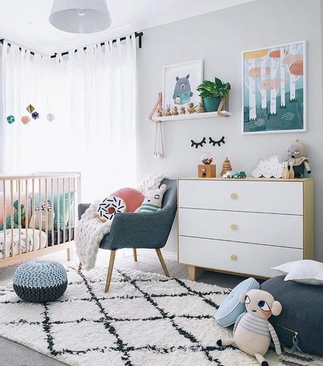 Gray Nursery With Animal Art