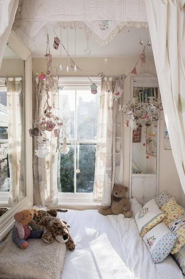 Sunlit White Bedroom With Plush Friends