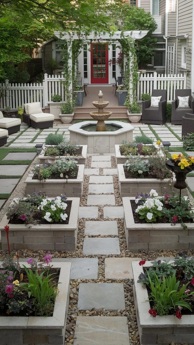 Stone Pathways Through Living Color