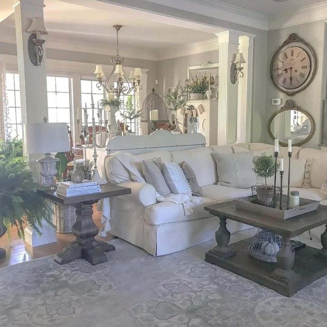 Vintage White Pillars Divide Space