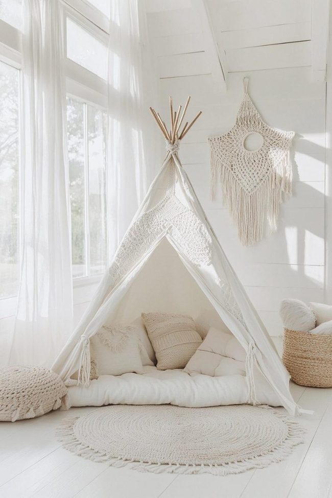 Striped Teepee Kids Play Zone