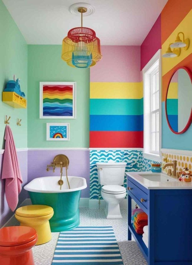 Red Yellow Blue Kids Bath Space