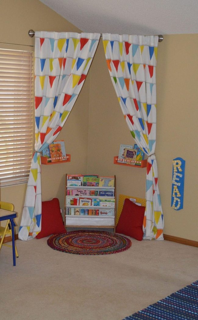 Curtained Corner Book Nest