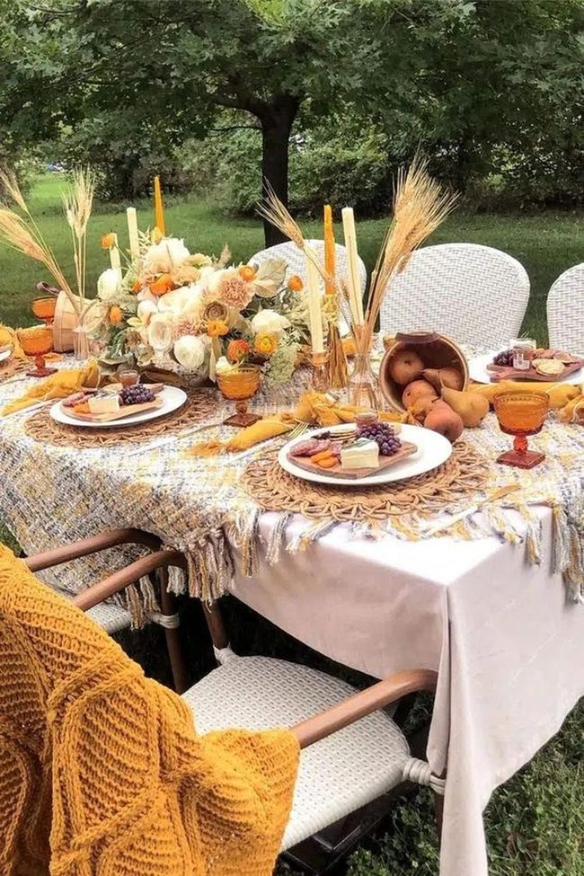 Orange Glasses, Wheat, Mediterranean Table