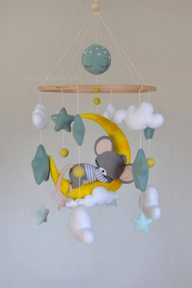Sleeping Mice Yellow Moons Mobile