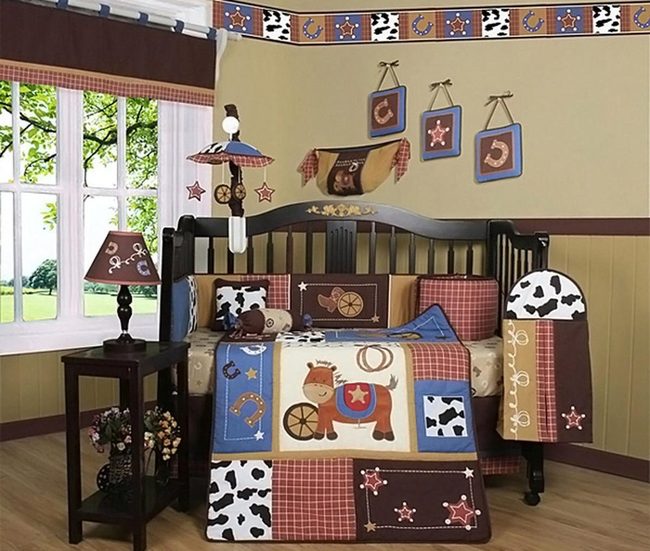 Red Check Cow Bedroom