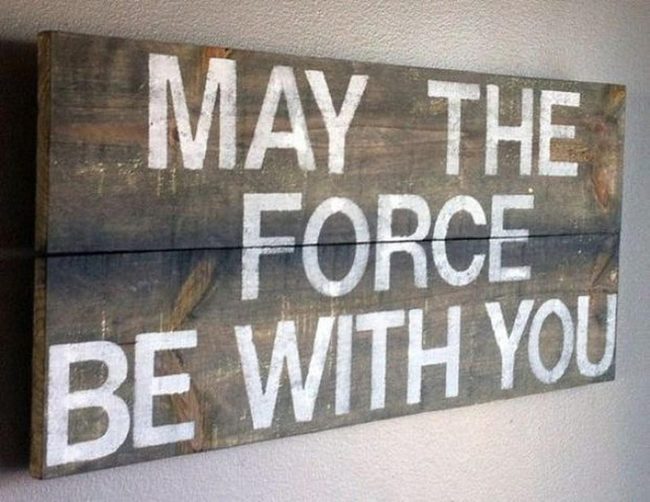White Letters On Dark Wood