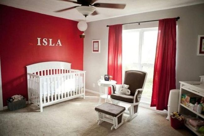 Red And White Nursery Statement