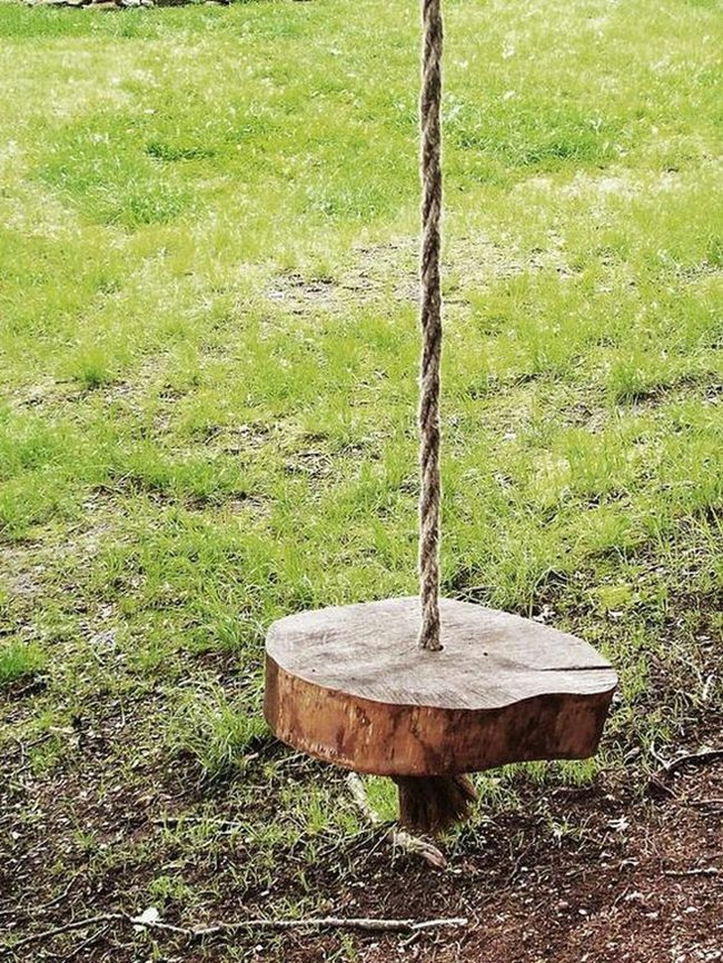 Tree Trunk Swing, Rope Suspended