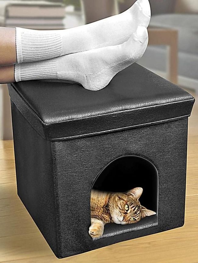 Black Leather Cube, Dual Purpose