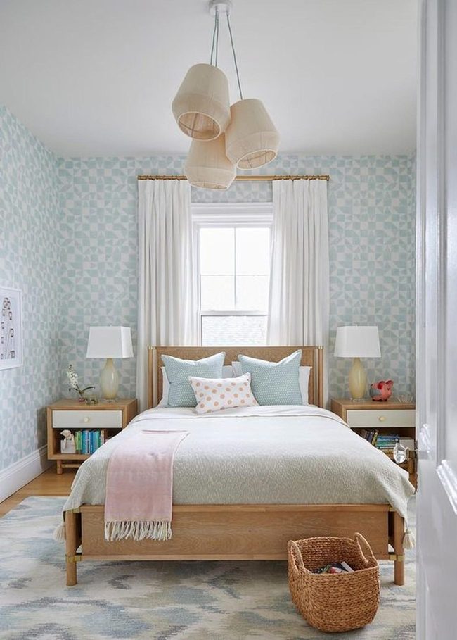 Pale Blue Pattern Bedroom