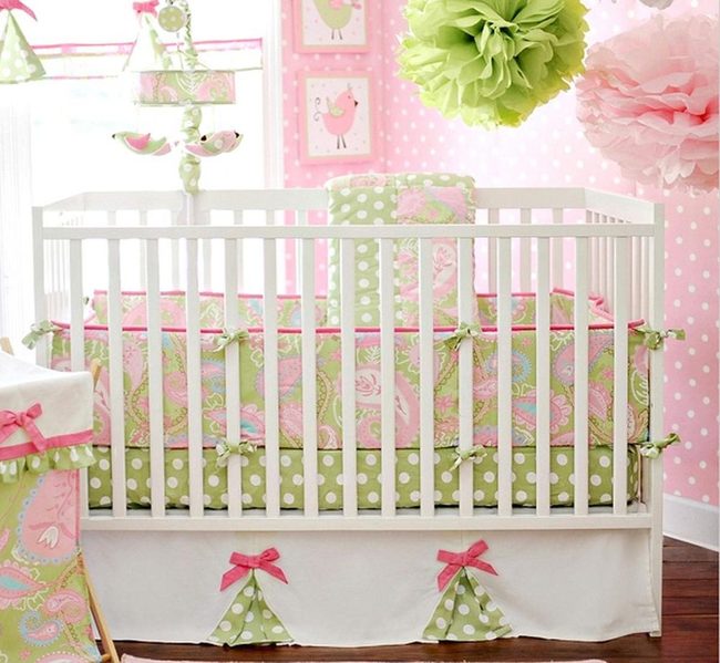 Pink Polka-Dot Pom-Pom Nursery