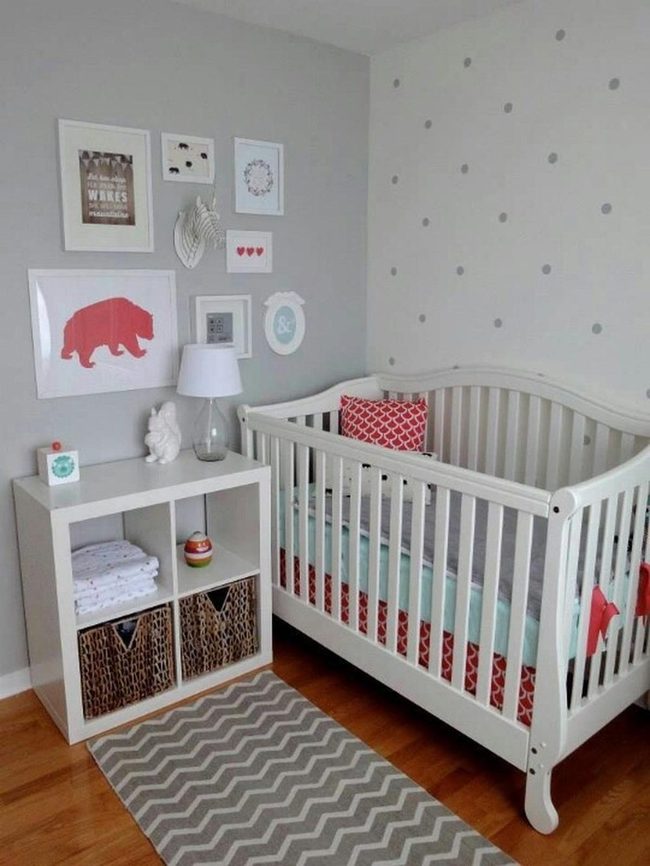 Red And Mint Baby Bedroom
