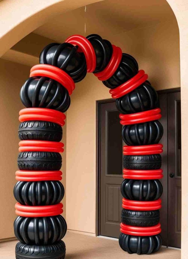 Stacked Black Balloon Monster Tires