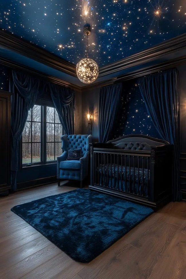 Navy Starry Ceiling Nursery
