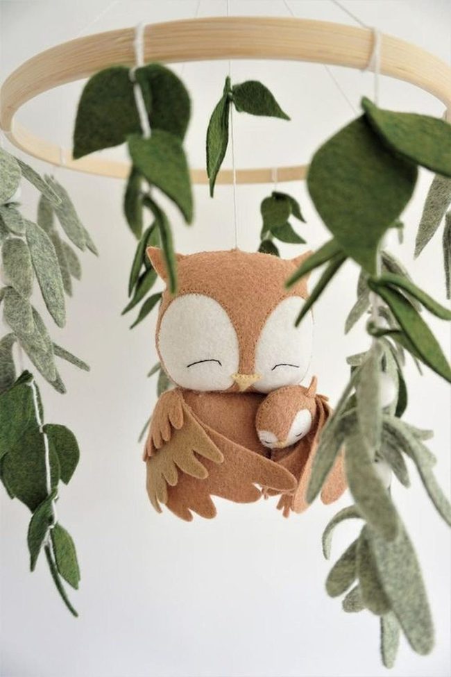 Soft Felt Owl Mobile