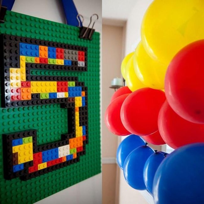 Colorful Balloons And Lego Number