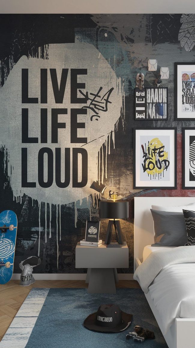 Neon Graffiti Bedroom Wall