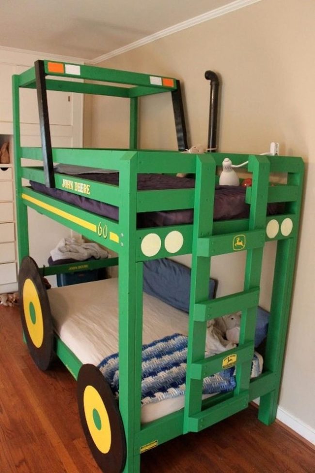 Green Tractor Bunk Beds