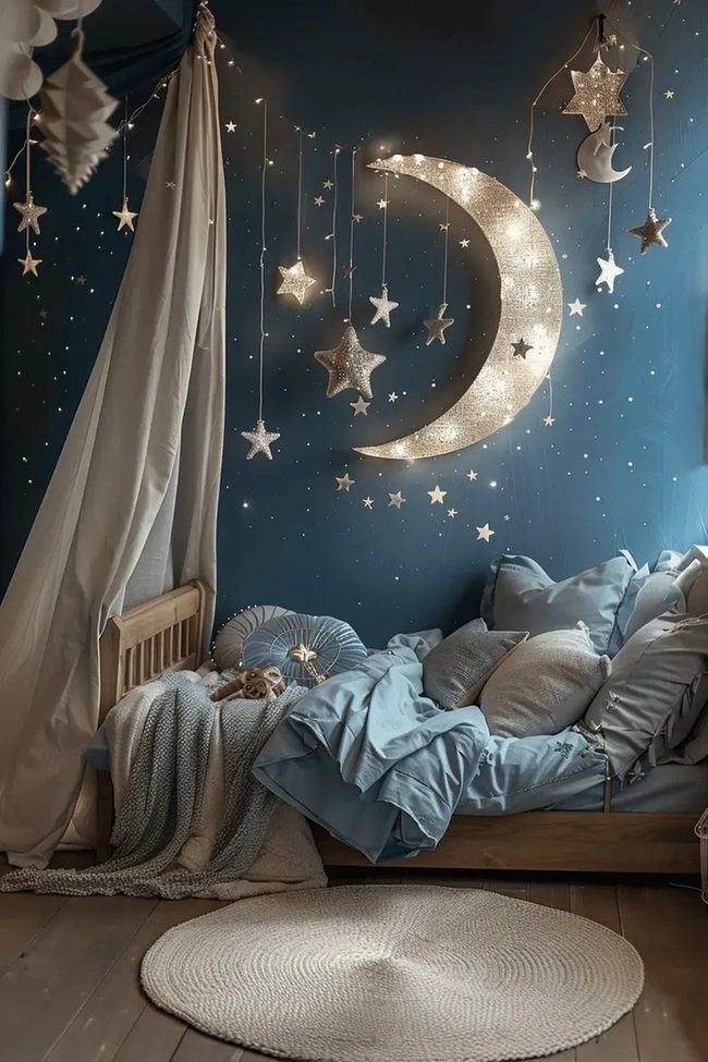Glowing Stars And Soft Blue