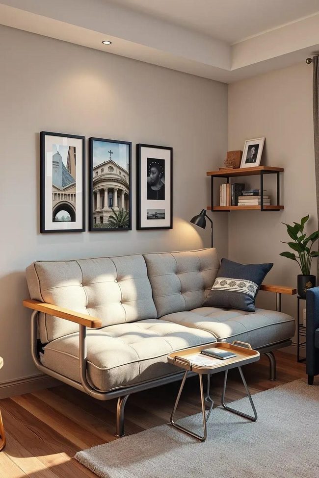 Neutral Futon Storage Lounger