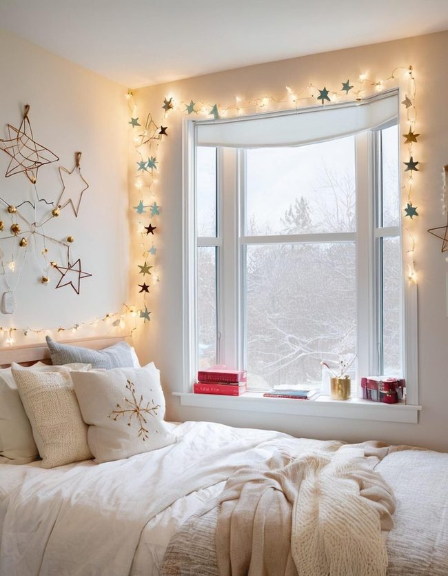 Festive Star String Lighting Bedroom