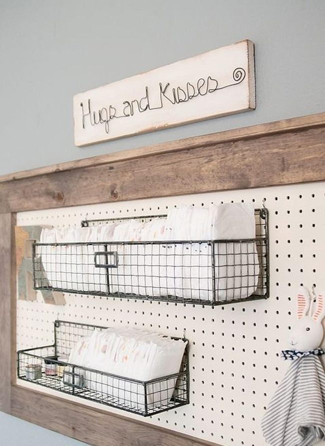 Wire Baskets And Soft Bunny Nursery
