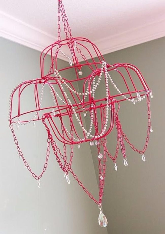 Inverted Basket Chandelier Diy