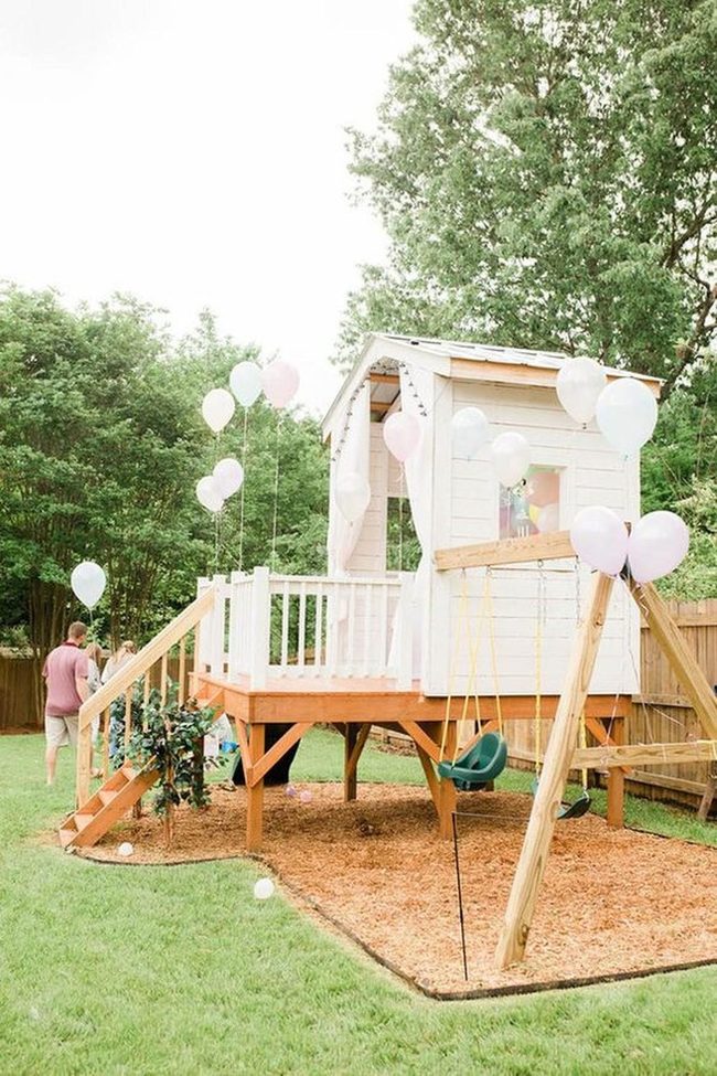 White Wooden Playhouse Paradise