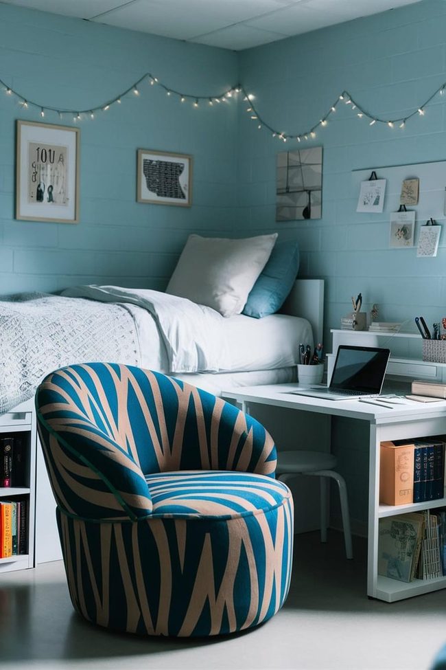 Blue Fabric Bins For Clutter Control