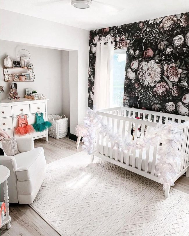 Dark Florals Nursery Sanctuary