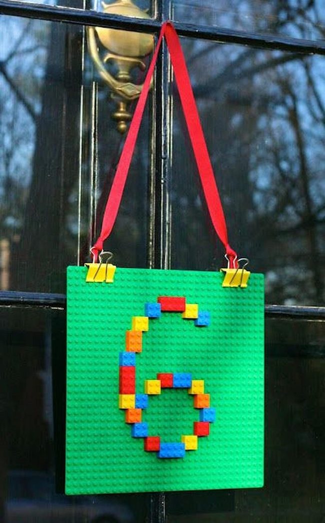 Colorful Blocks Black Door
