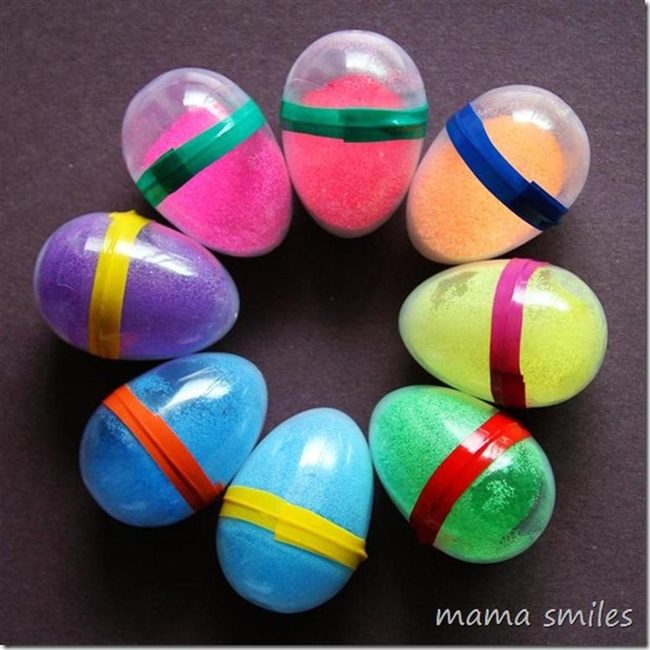 Colorful Sand-Filled Plastic Eggs