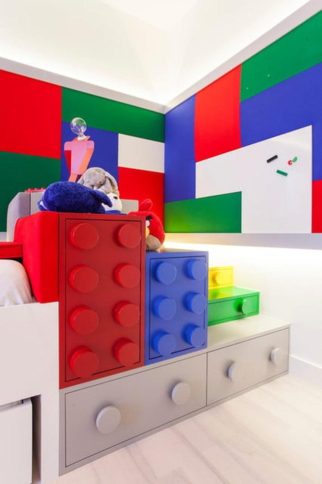 Geometric Lego Bedroom Storage