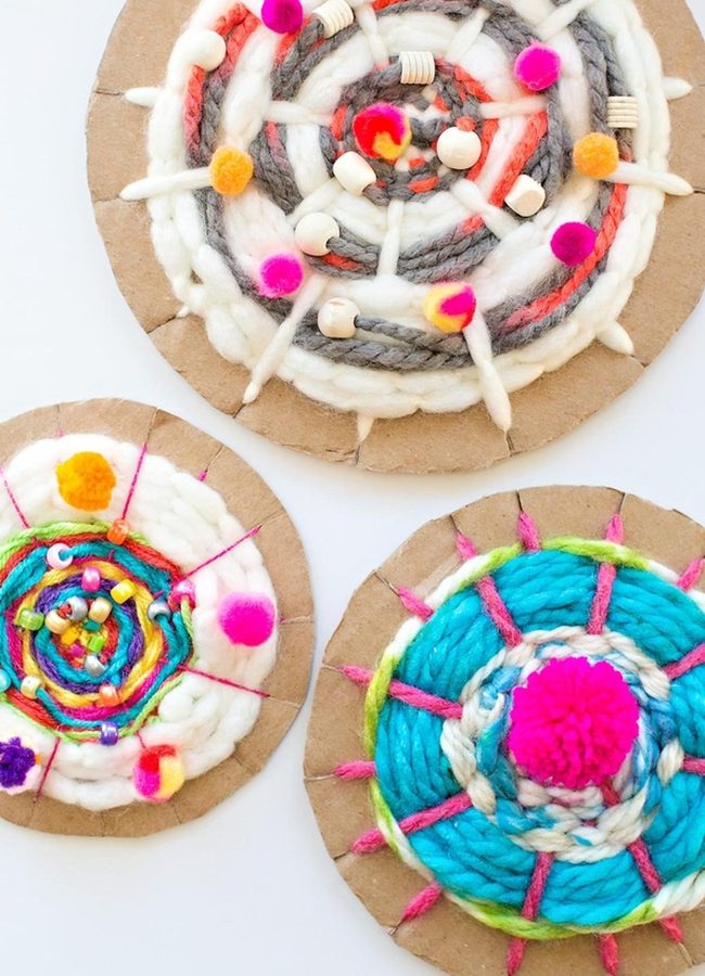 Yarn-Wrapped Cardboard Wall Art