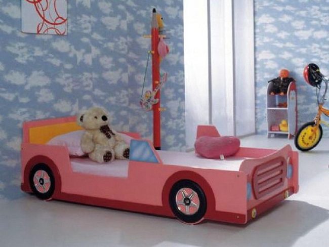 Pink Race Car Bedroom