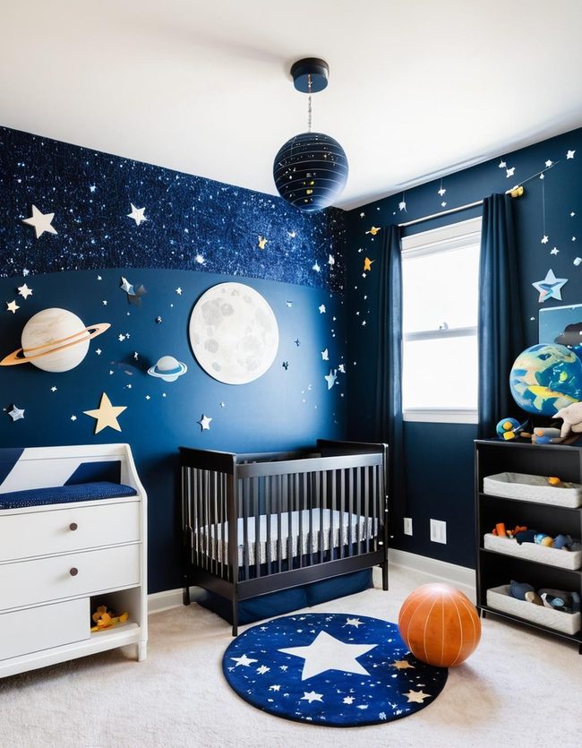 Deep Blue Outer Space Nursery
