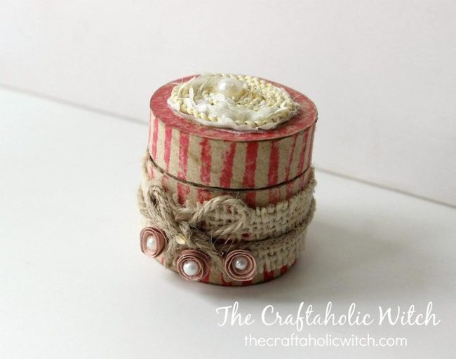 Red Striped Handmade Container
