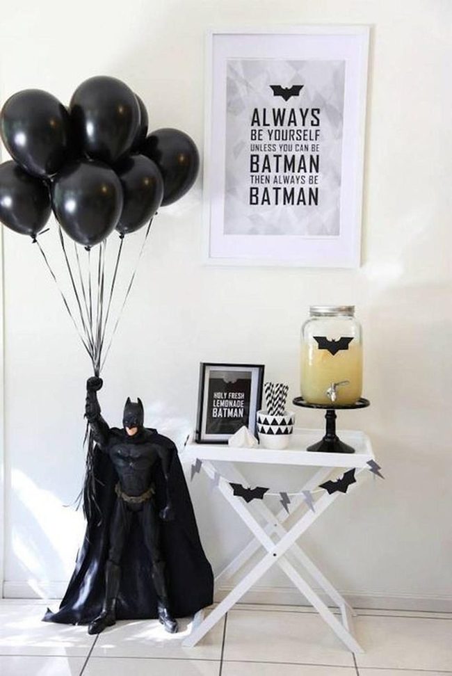 Tall Black Batman Balloon Statement