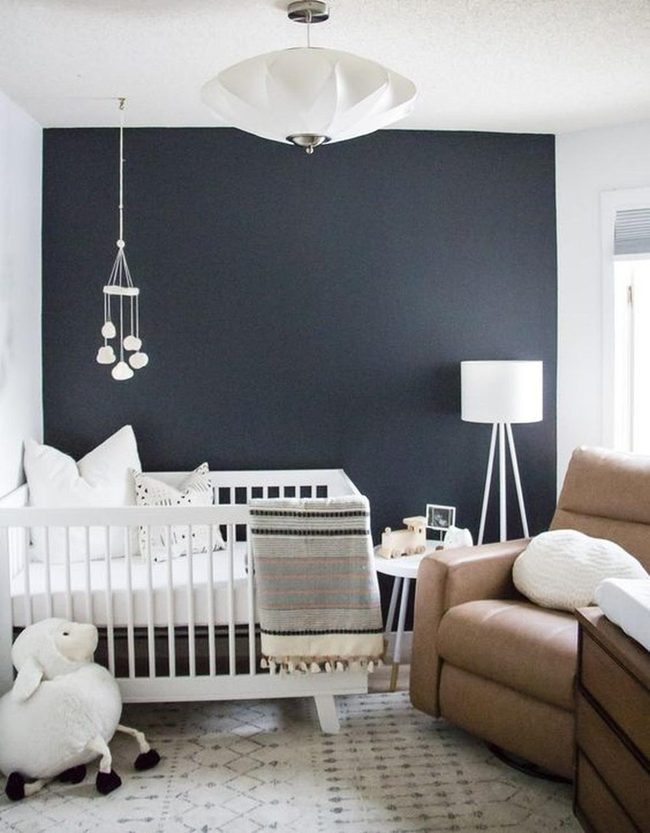 Dark Blue And White Nursery