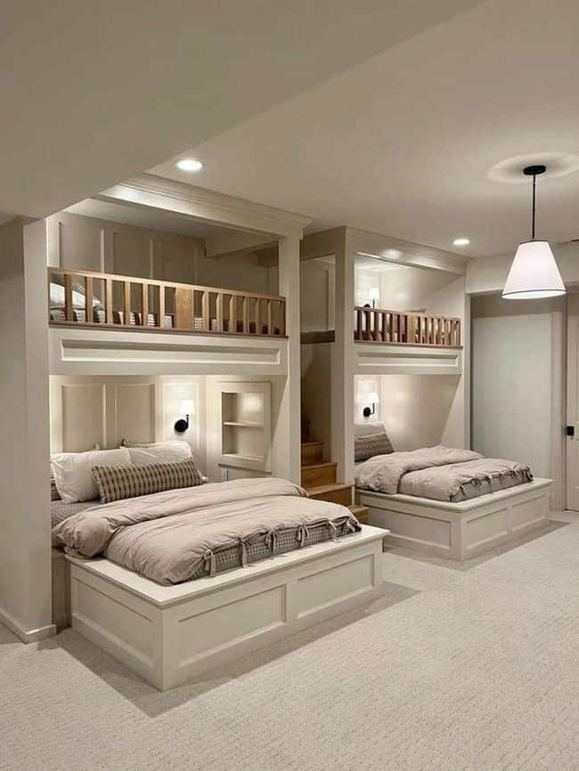 Efficient Bunk Beds with Built-In Light