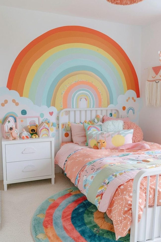 Rainbow Wall Mural Resting Area
