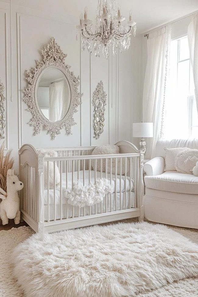 Crystal Chandeliers Soft White Nursery